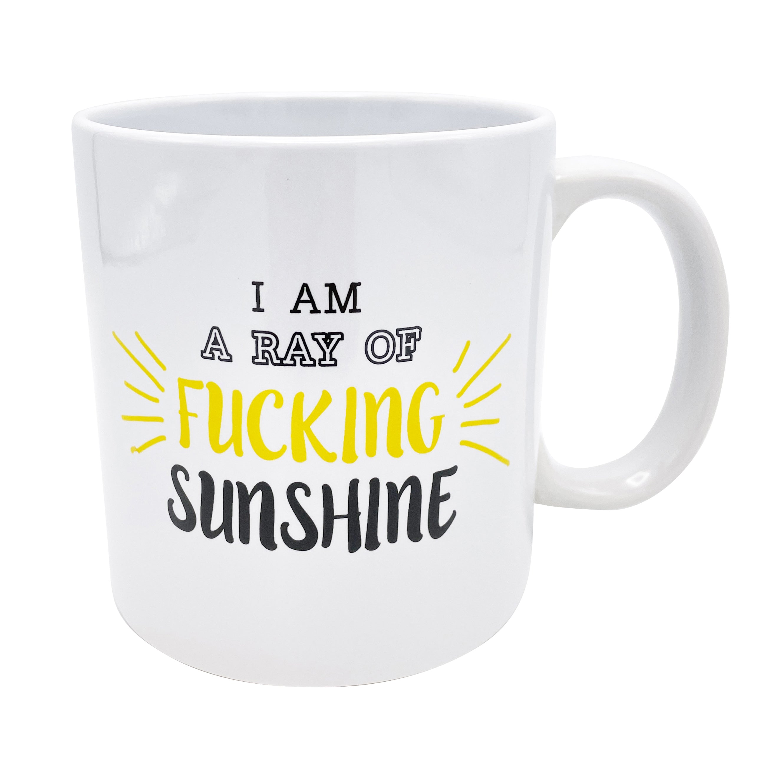 I'm A Ray Of Fucking Sunshine Glass Cup With Wood Lid and Straw