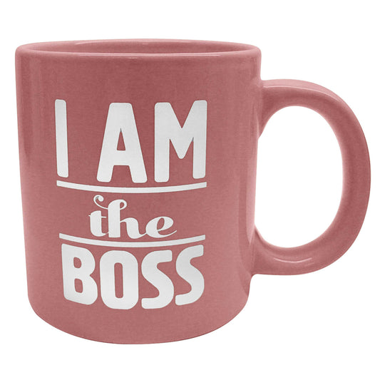 Giant Pink I Am The Boss Mug